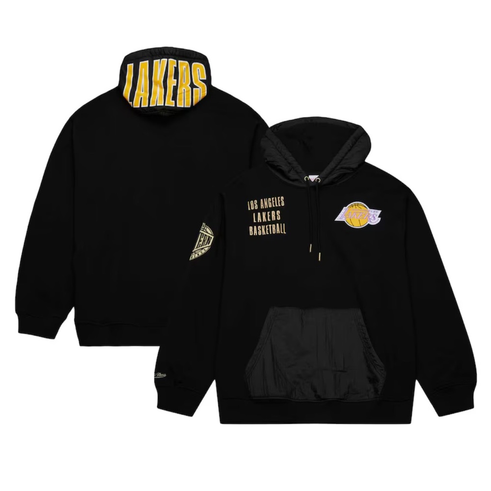 Men's Black Los Angeles Lakers Team OG 2.0 Vintage Logo Fleece Pullover Hoodie